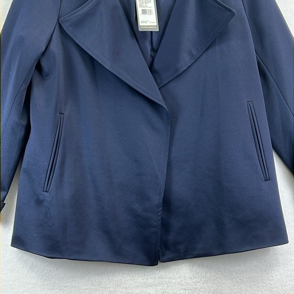 Adrianna Papell Open Front Trench Jacket Sz L Navy 100% Polyester New With Tags - Picture 5 of 13